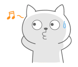 White cat (sometimes black cat) sticker sticker #1108516