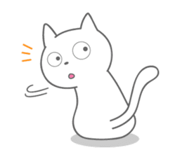 White cat (sometimes black cat) sticker sticker #1108523
