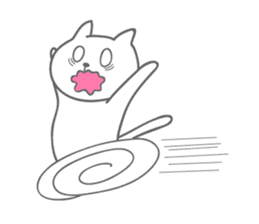 White cat (sometimes black cat) sticker sticker #1108526