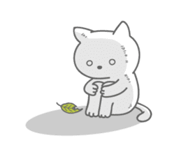 White cat (sometimes black cat) sticker sticker #1108527