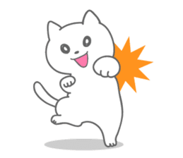 White cat (sometimes black cat) sticker sticker #1108531