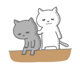 White cat (sometimes black cat) sticker sticker #1108543