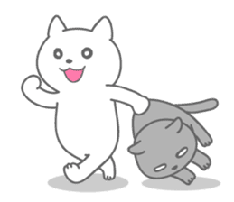White cat (sometimes black cat) sticker sticker #1108544