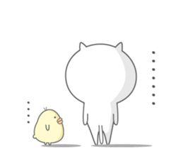 Cat and chick. sticker #1108716