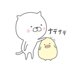 Cat and chick. sticker #1108717