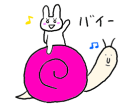 rabbit and snail sticker #1110816