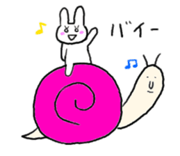 rabbit and snail sticker #1110816