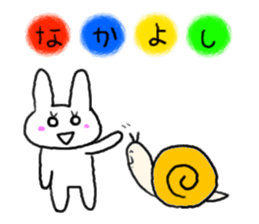 rabbit and snail sticker #1110818