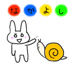 rabbit and snail sticker #1110818
