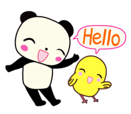 Pandachan and Hiyokokochan (English) sticker #1111066