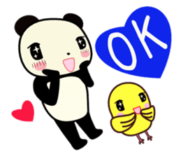 Pandachan and Hiyokokochan (English) sticker #1111072