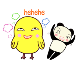 Pandachan and Hiyokokochan (English) sticker #1111079