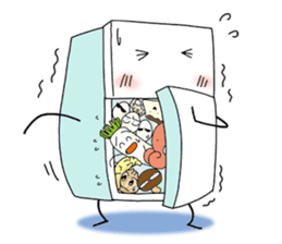 Fridge-kun and edible friends sticker #1119155