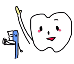 tooth & toothbrush sticker #1120964