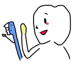 tooth & toothbrush sticker #1120965