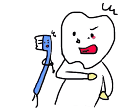 tooth & toothbrush sticker #1120975