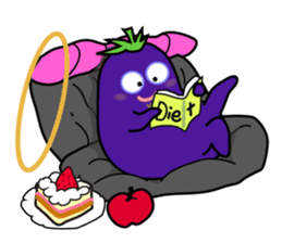 Eggplant is on a diet for English sticker #1123193