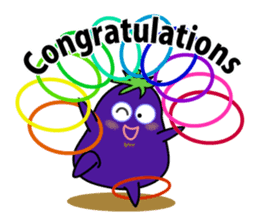 Eggplant is on a diet for English sticker #1123219