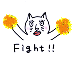 Everyday white cat Nyanta sticker #1123398