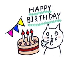 Everyday white cat Nyanta sticker #1123417