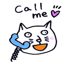 Everyday white cat Nyanta sticker #1123421