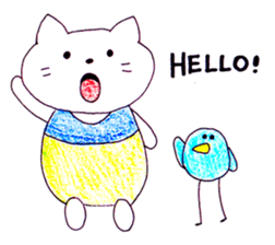 bird and cat sticker #1123474