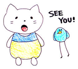 bird and cat sticker #1123475