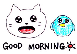 bird and cat sticker #1123476