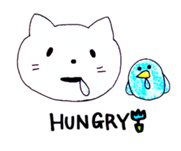 bird and cat sticker #1123487