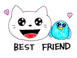 bird and cat sticker #1123496