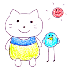 bird and cat sticker #1123497