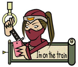 Ninja and female ninja and town girl. sticker #1126655