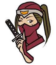 Ninja and female ninja and town girl. sticker #1126664