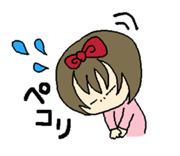 Ribon girl sticker #1126726