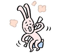 The rabbits on a hot spring. sticker #1128787