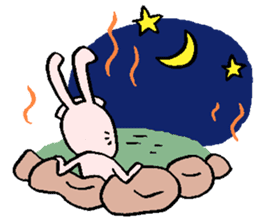 The rabbits on a hot spring. sticker #1128792