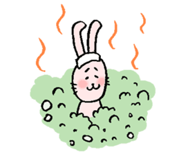The rabbits on a hot spring. sticker #1128794