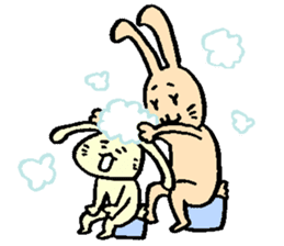 The rabbits on a hot spring. sticker #1128825