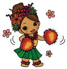 Hawaiian Hula girl Plumeria 2 sticker #1129507