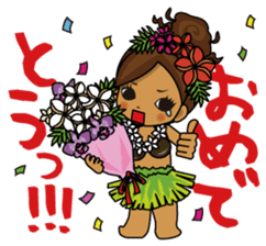 Hawaiian Hula girl Plumeria 2 sticker #1129525
