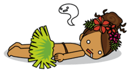 Hawaiian Hula girl Plumeria 2 sticker #1129536