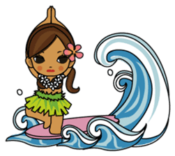 Hawaiian Hula girl Plumeria 2 sticker #1129544