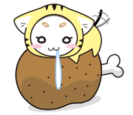 hood cat and rabbit sticker #1131449