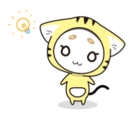 hood cat and rabbit sticker #1131453