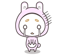 hood cat and rabbit sticker #1131454