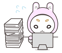 hood cat and rabbit sticker #1131456