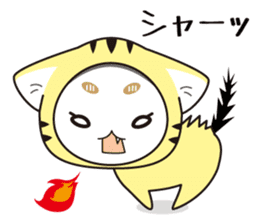 hood cat and rabbit sticker #1131458