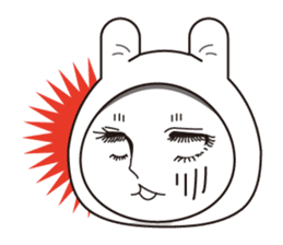 hood cat and rabbit sticker #1131460