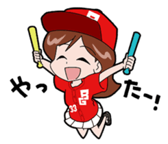 Baseball girl sticker #1133915