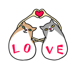 Roly-poly cats sticker #1134660